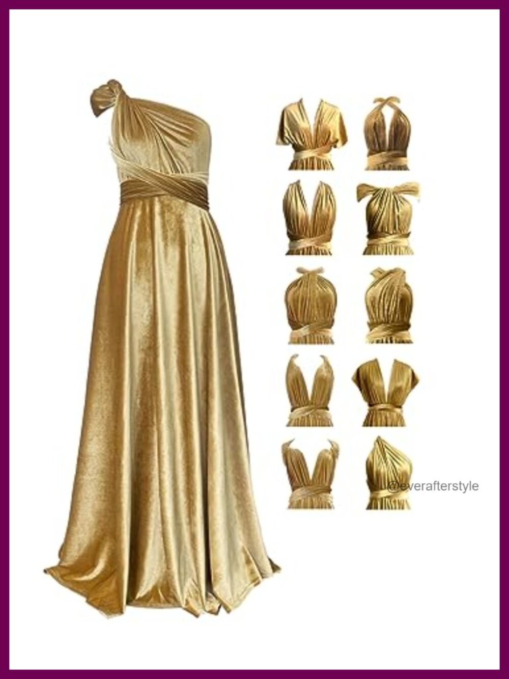 Velvet Multi-Way Wrap Infinity Maxi Dress for Bridesmaids